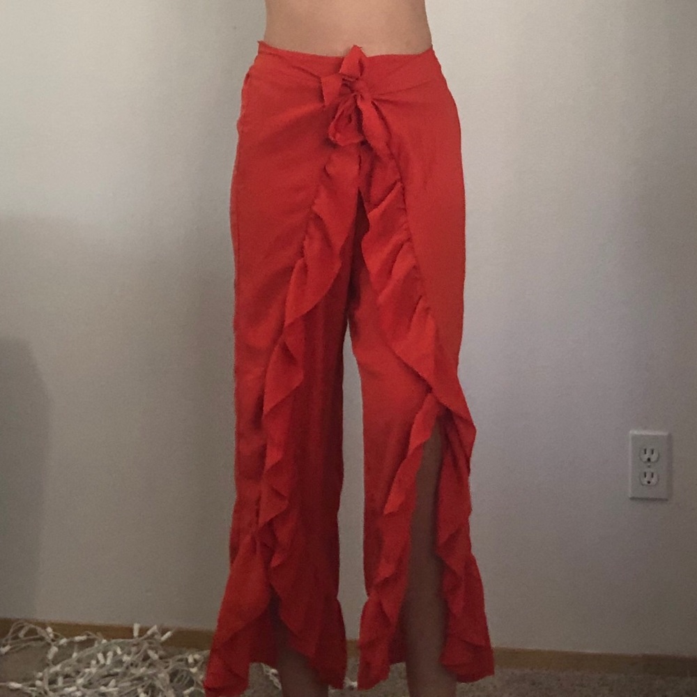 flowy orange pants